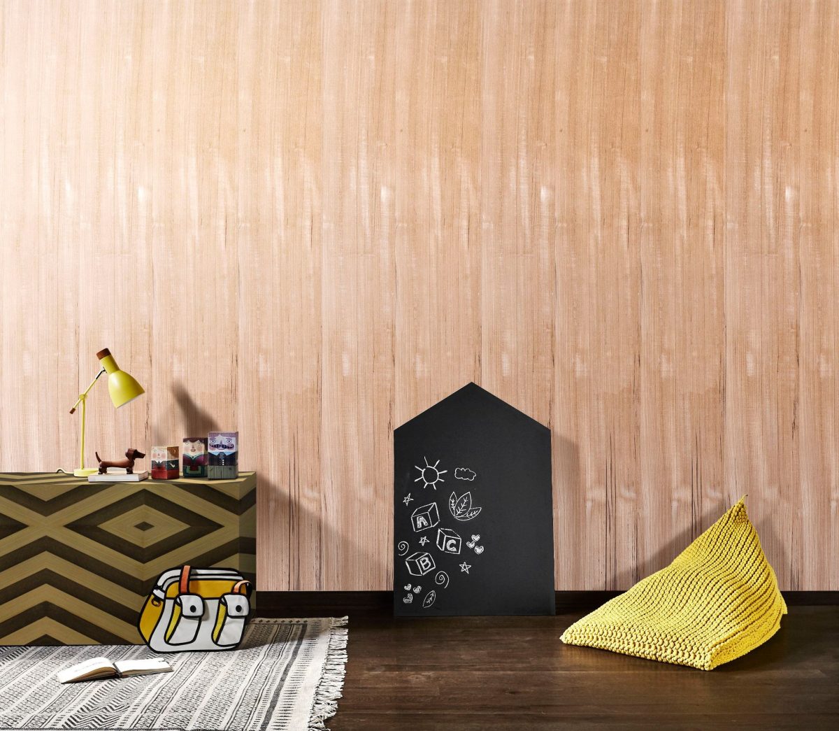 Luxury interiors with textured wood veneer wall paneling by Greenlam Industries