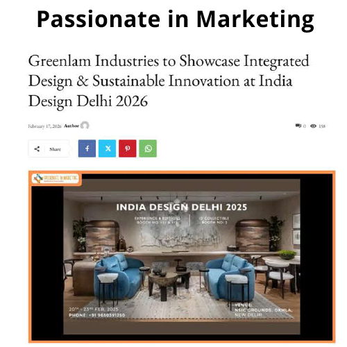 Greenlam Industries to Showcase Integrated Design & Sustainable Innovation at India Design Delhi 2026